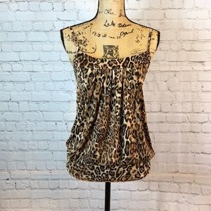 Twenty One Animal Print Top Blouse Spaghetti Straps Small